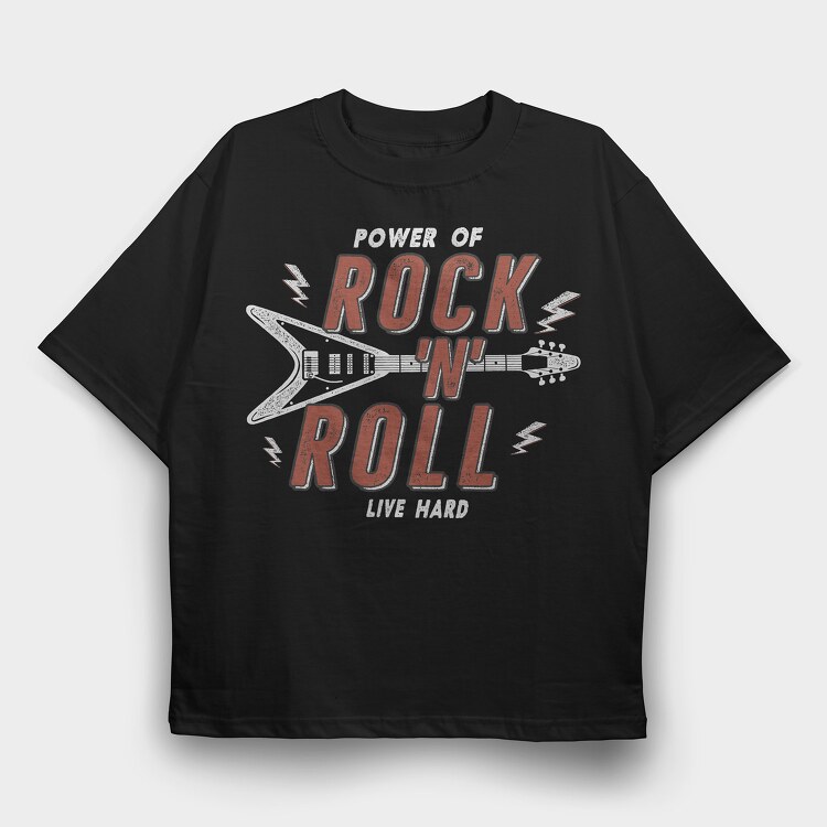Rock N Roll Color, Tricou Oversize Barbati (Unisex)