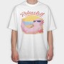 Axolotl At The Beach Relaxolotl, Tricou Oversize Barbati (Unisex)