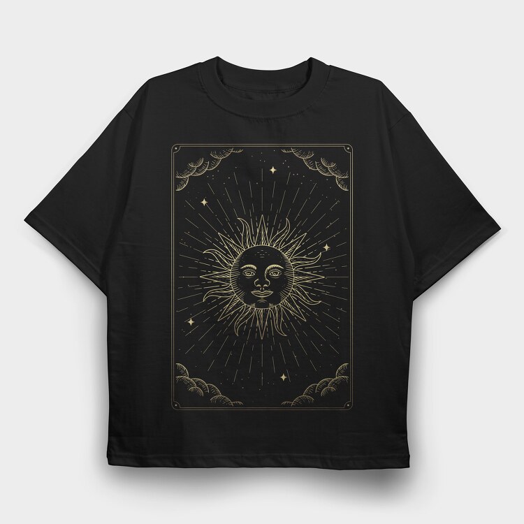 The Sun Tarot Card, Tricou Oversize Barbati (Unisex)