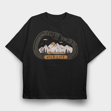 Wild Life Carabiner, Tricou Oversize Barbati (Unisex)