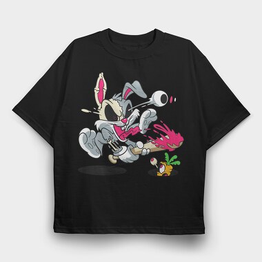 Crazy Bugs Bunny, Tricou Oversize Barbati (Unisex)