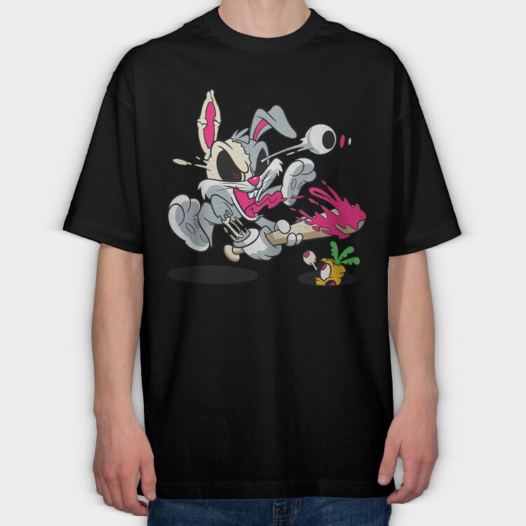 Crazy Bugs Bunny, Tricou Oversize Barbati (Unisex)