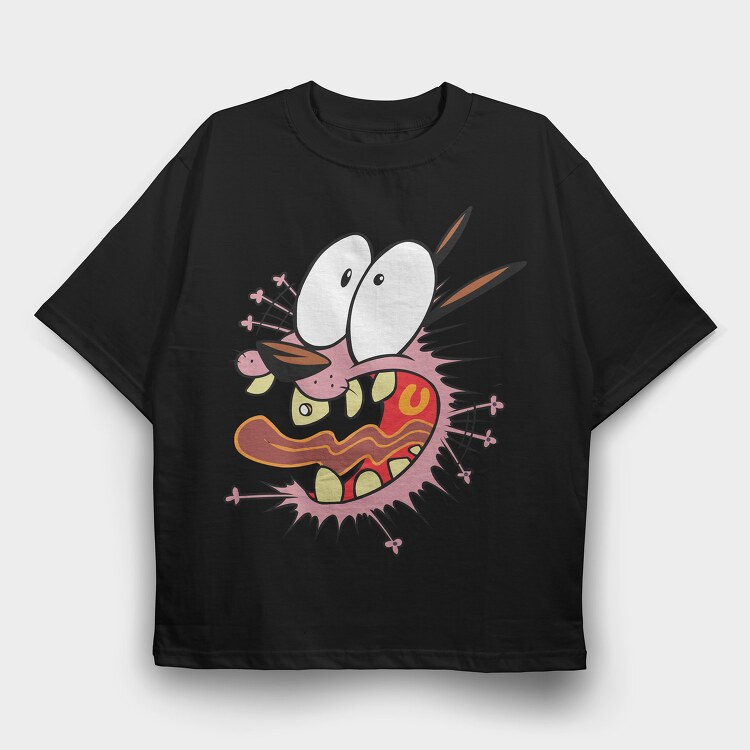 Cartoon Retro Courage the Cowardly Dog 2, Tricou Oversize Barbati (Unisex)