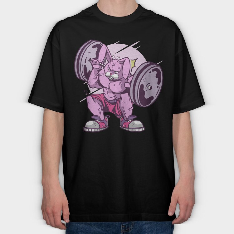 Muscle Rabbit, Tricou Oversize Barbati (Unisex)