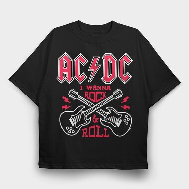 AC DC, Tricou Oversize Barbati (Unisex)