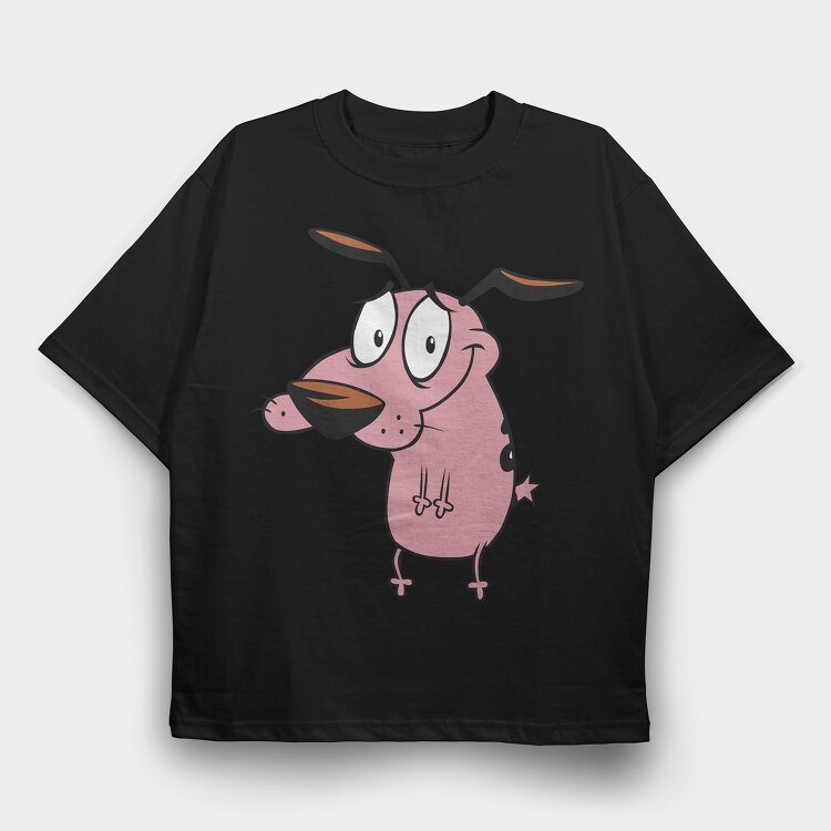 Cartoon Retro Courage the Cowardly Dog 5, Tricou Oversize Barbati (Unisex)