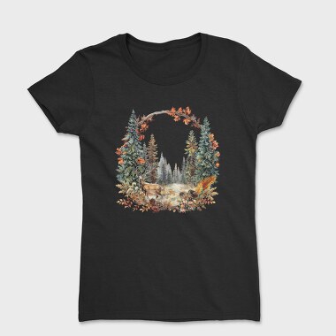 Autumn Wreath Deer, Tricou Femei