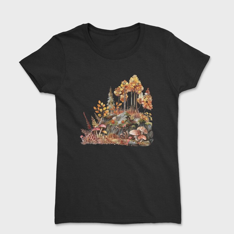 Autumn Mushrooms Forest, Tricou Femei