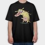 Cartoon Retro Cow and Chicken 1, Tricou Oversize Barbati (Unisex)