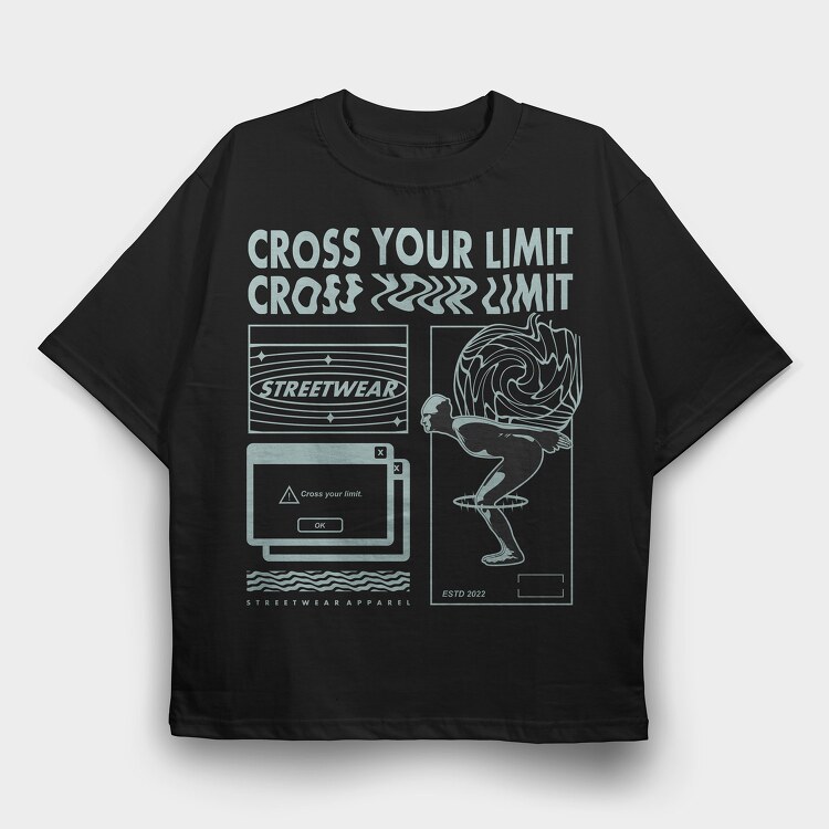 Cross Your Limits 2, Tricou Oversize Barbati (Unisex)