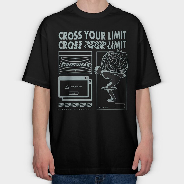 Cross Your Limits 2, Tricou Oversize Barbati (Unisex)