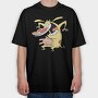 Cartoon Retro Cow and Chicken 3, Tricou Oversize Barbati (Unisex)
