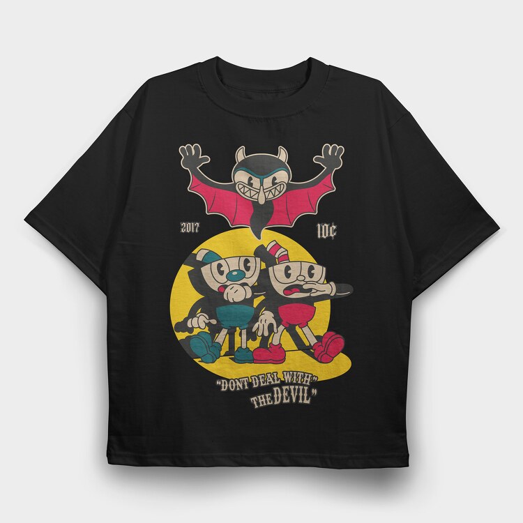 Cuphead 1, Tricou Oversize Barbati (Unisex)