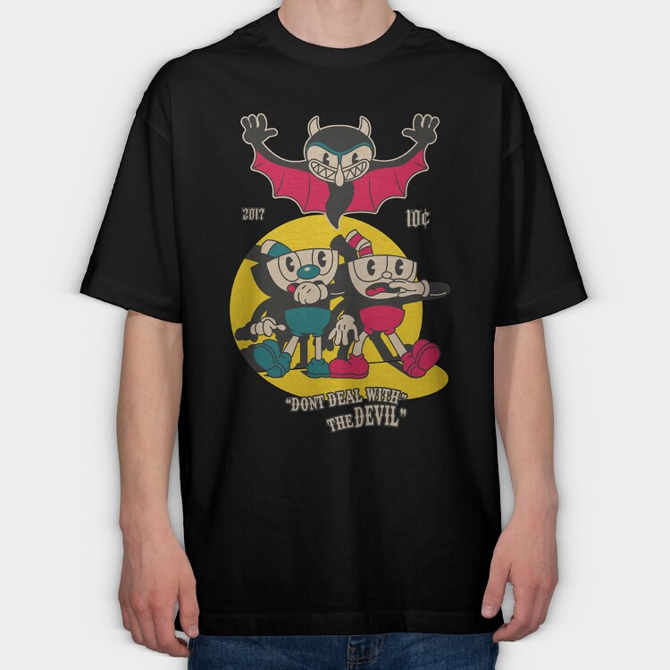 Cuphead 1, Tricou Oversize Barbati (Unisex)