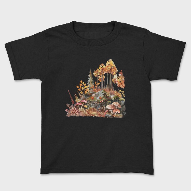 Autumn Mushrooms Forest, Tricou Copii