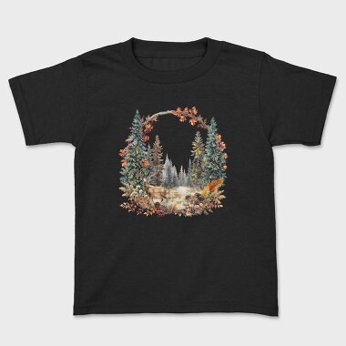 Autumn Wreath Deer, Tricou Copii