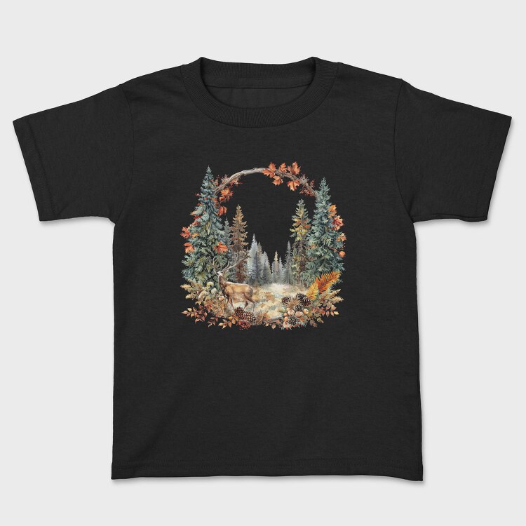 Autumn Wreath Deer, Tricou Copii