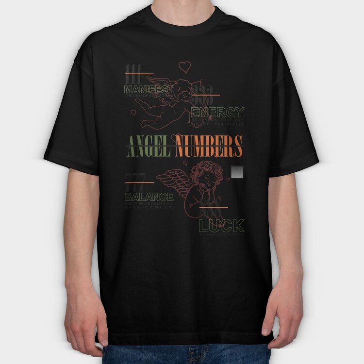 Angel Numbers 1, Tricou Oversize Barbati (Unisex)