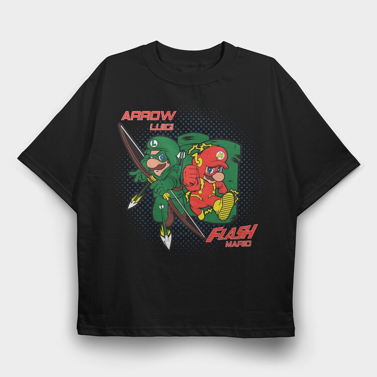 Arrow Luigi Flash Mario, Tricou Oversize Barbati (Unisex)