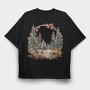 Autumn Wreath Deer, Tricou Oversize Barbati (Unisex)