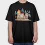 Autumn Houses Night, Tricou Oversize Barbati (Unisex)