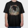 Autumn Wreath Deer, Tricou Oversize Barbati (Unisex)