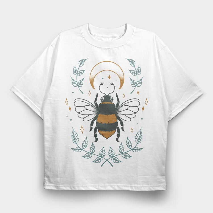 Bee And Moon Mystic, Tricou Oversize Barbati (Unisex)