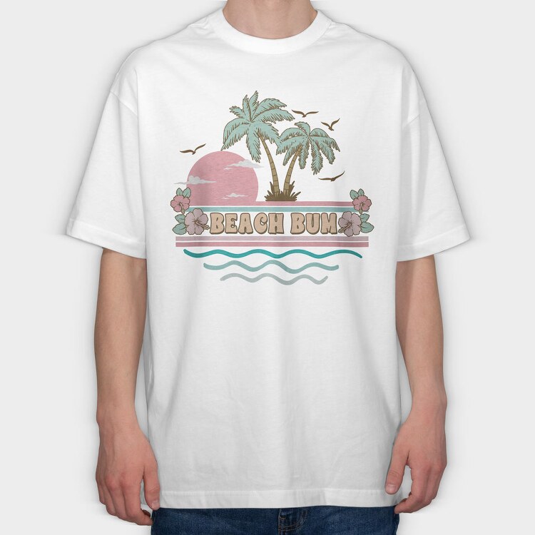 Beach Bum Bum Bum, Tricou Oversize Barbati (Unisex)