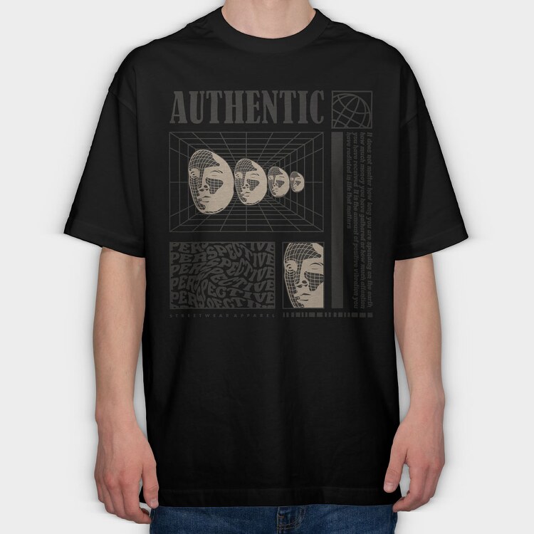 Authentic 1, Tricou Oversize Barbati (Unisex)