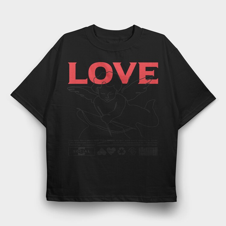 Love 1, Tricou Oversize Barbati (Unisex)
