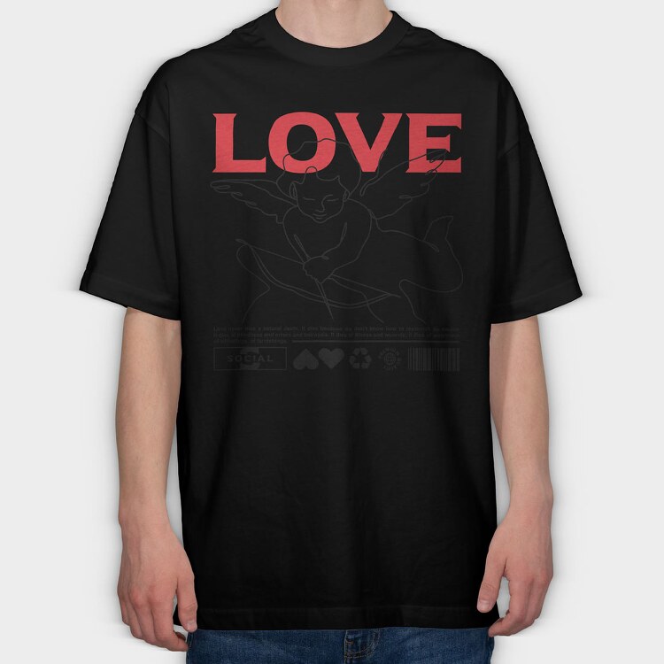 Love 1, Tricou Oversize Barbati (Unisex)