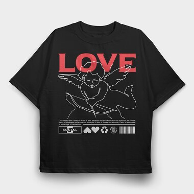 Love 2, Tricou Oversize Barbati (Unisex)