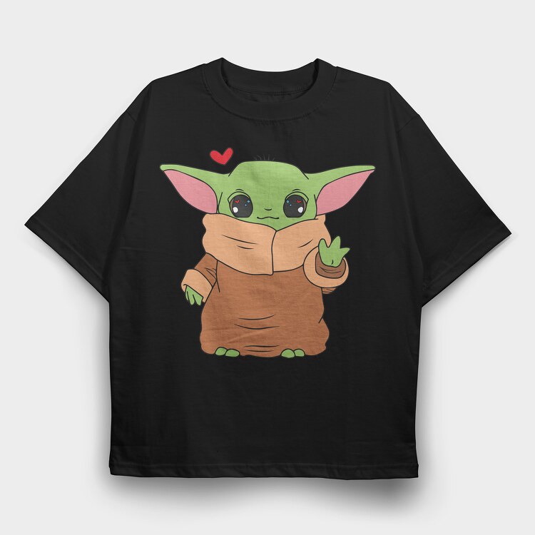 Baby Yoda 18, Tricou Oversize Barbati (Unisex)