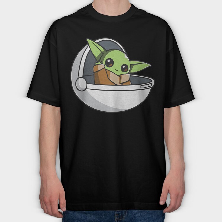 Baby Yoda 2, Tricou Oversize Barbati (Unisex)