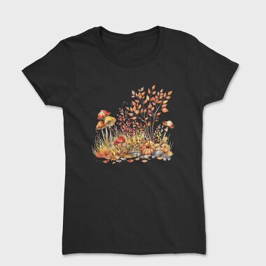 Autumn Mushrooms Leaves, Tricou Femei