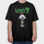Luigi Boo Black Background, Tricou Oversize Barbati (Unisex)