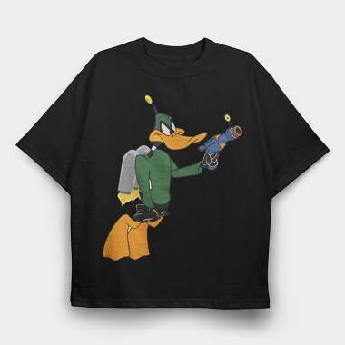 Cartoon Retro Duck Dodgers 2, Tricou Oversize Barbati (Unisex)