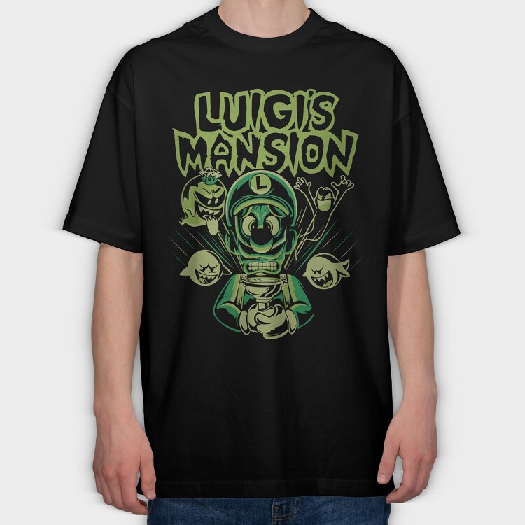 Luigi S Mansion, Tricou Oversize Barbati (Unisex)