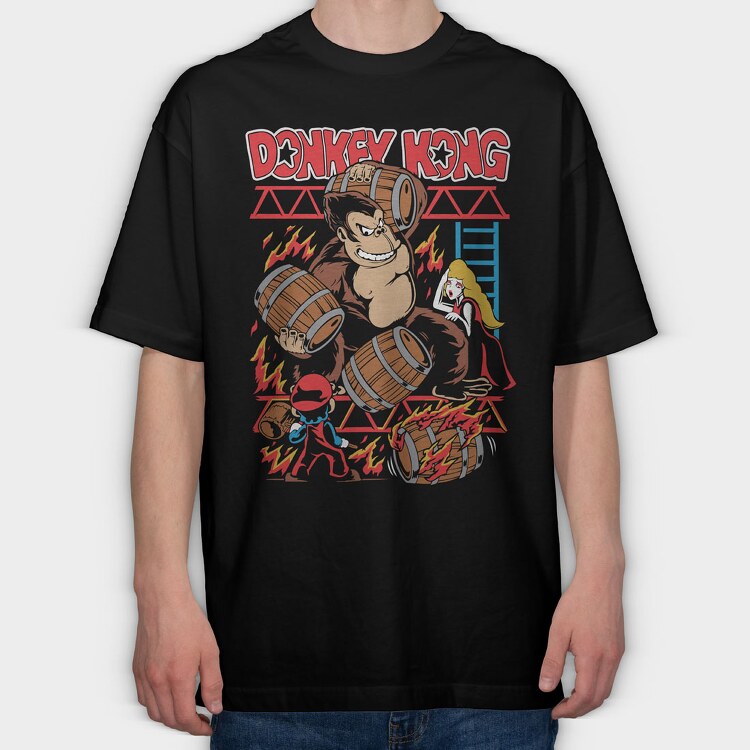 Donkey Kong, Tricou Oversize Barbati (Unisex)