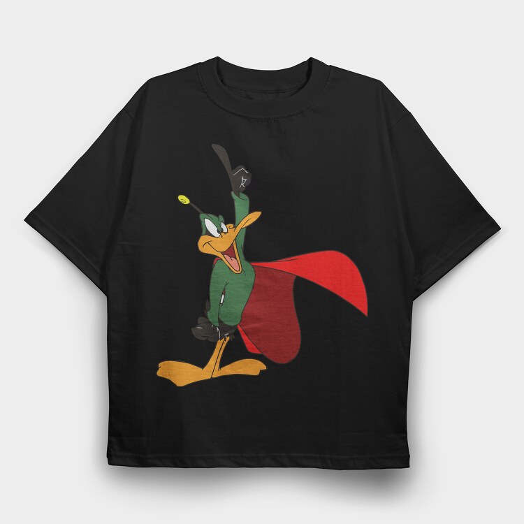 Cartoon Retro Duck Dodgers 6, Tricou Oversize Barbati (Unisex)