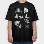Luigis Mansion Stencil Silhouette, Tricou Oversize Barbati (Unisex)