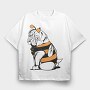 Bee Pug Dog, Tricou Oversize Barbati (Unisex)