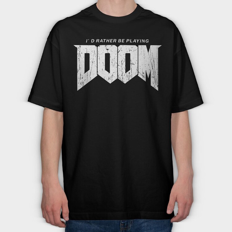 Doom 10, Tricou Oversize Barbati (Unisex)