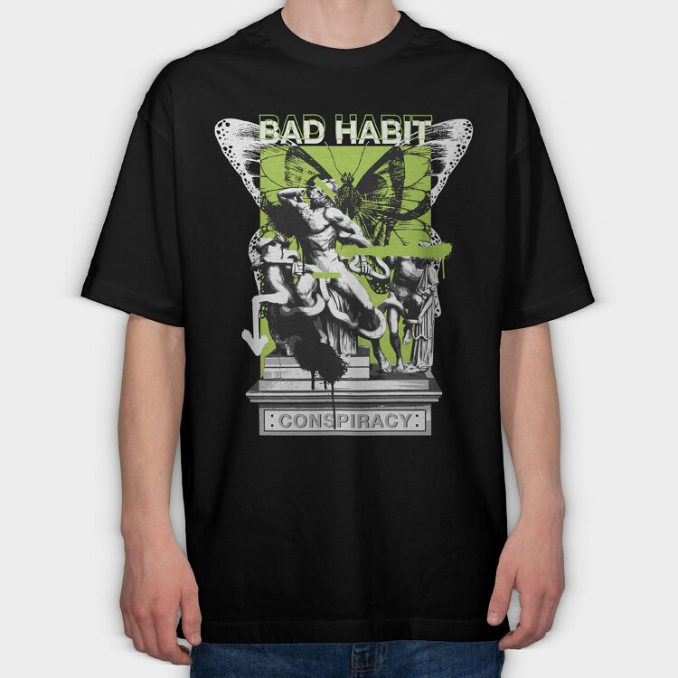 Bad Habbit 2, Tricou Oversize Barbati (Unisex)