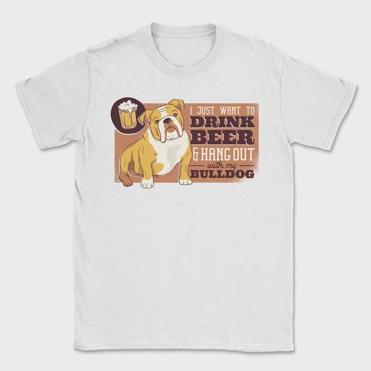 Beer & Bulldog, Tricou Barbati (Unisex)