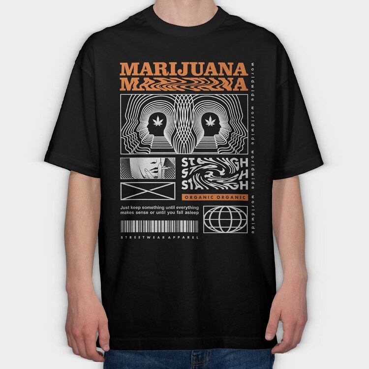 Marijuana 2, Tricou Oversize Barbati (Unisex)