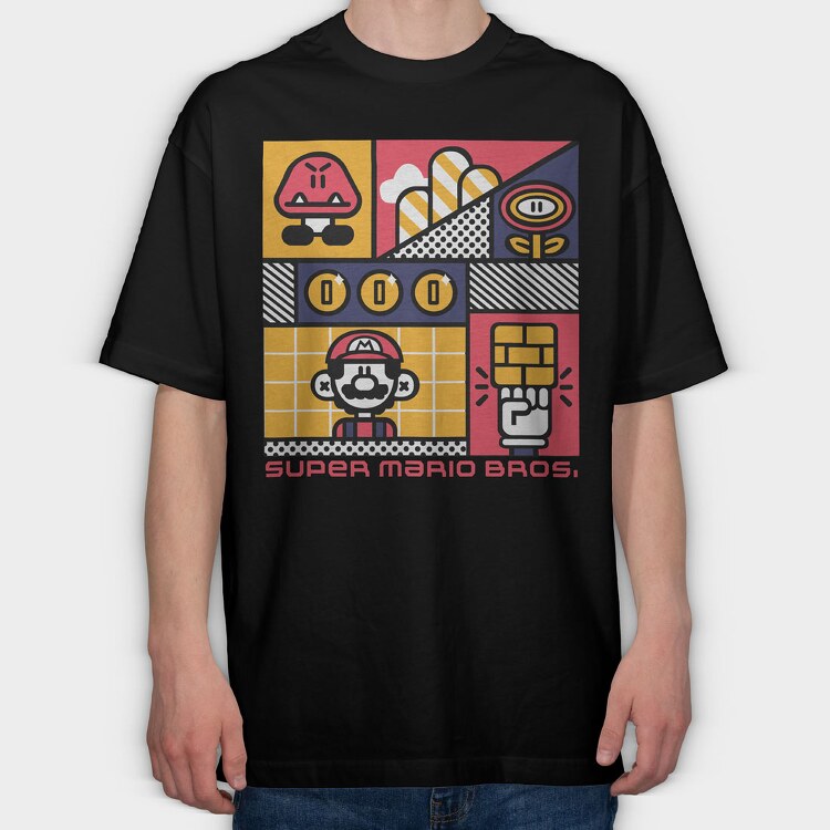 Mario Bros 2, Tricou Oversize Barbati (Unisex)