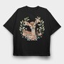 Baby Deer Flowers, Tricou Oversize Barbati (Unisex)
