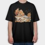 Autumn Hut Pumpkin, Tricou Oversize Barbati (Unisex)