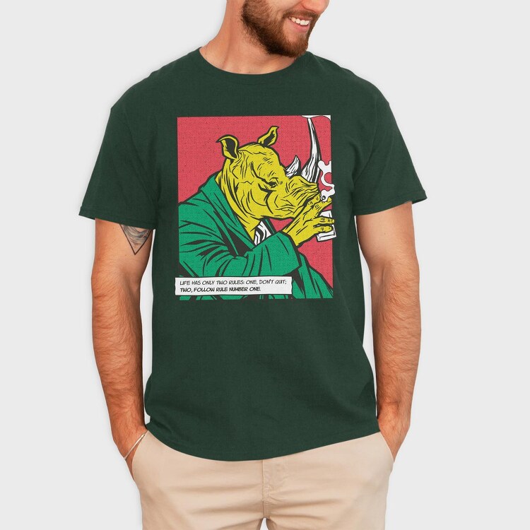 Rhinoceros Si, Tricou Barbati (Unisex)